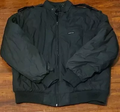 Members Only Jacket Europe Craft Mens Black Full Zip Bomber Puffer Sz 44 Vtg • $30