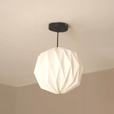 Origami White Lampshade Paper Fold Pendant Shade Easy Fit Light Living Room • £13.99