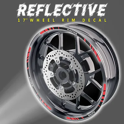 For Kawasaki Z650 17-21 20 19 18 Reflective Wheel Sticker 17  Stripe02 RED • £21.94
