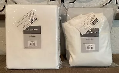 (2) Madison Park  1 Window Panel White Curtains 50in W X 108in L New-Open Pack • $27.99