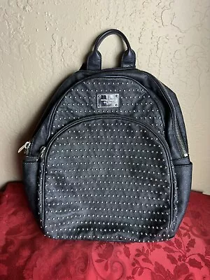 Michael Kors Jet Set Item Black Pvc Monogram Small Studded Zip Backpack • $70