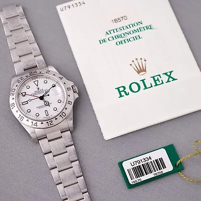 ROLEX EXPLORER II 16570 GMT POLAR UNPOLISHED W/ ROLEX PAPERS & SEL • $7100