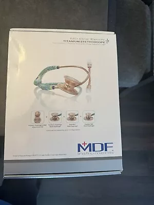 MDF Instruments MD One Epoch Titanium Dual Head Stethoscope WHITE & ROSE GOLD • $72.95