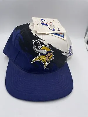 Vintage 1990's Pro Line Splash Logo 7 - Minnesota Vikings NFL Snapback Cap Hat • $126