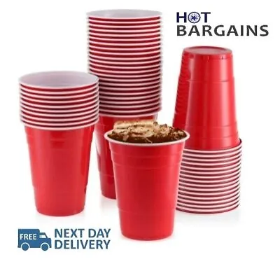 £109.95 • Buy Disposable Red Party Cups 12oz Size Ruby Apple Red American Party Cups For Party