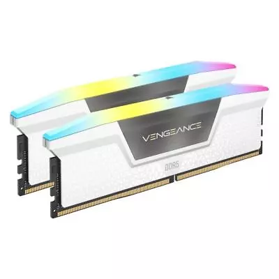Corsair VENGEANCE 64GB (2x32GB) 6000MHz CL40 RGB LED White DDR5 Desktop RAM • $415