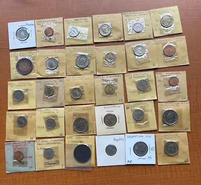 Lot Of 30 Argentina Coins - Many From 1940s & 1950s • $1.09