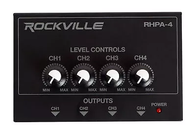 Rockville RHPA4 4 Channel Professional Headphone Amplifier Stereo Or Mono Amp • $34.95