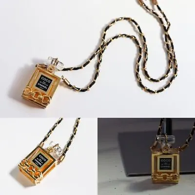Rare CHANEL Chanel Vintage Perfume Chain Necklace COCO Perfume Bottle Gold Chain • $590.58
