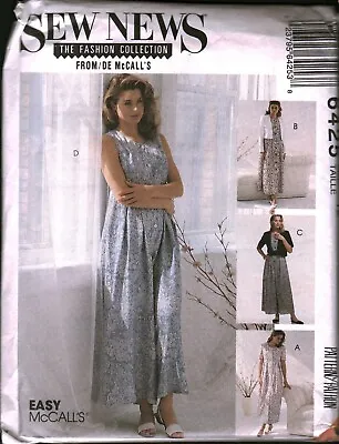 6425 Vintage McCalls SEWING Pattern Misses 1970s Jumpsuit Unlined Jacket Dress • $9.99