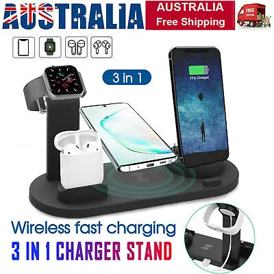 $26.99 • Buy 6 In1 Qi Wireless Charger Charging Dock Station For AirPods Android IPhone 12 11