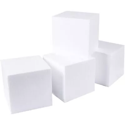 4 Pack Foam Cube Squares For Crafts 6x6x6  White Blocks For DIY Projects • $22.99