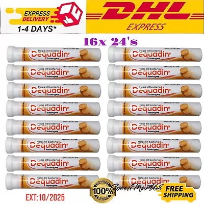 16x 24's DEQUADIN Citrus Lozenges (Dequalinium) Sore Throat - DHL Express • $137.66