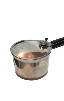 Vintage Revere Ware 4 Quart Pressure Cooker Stainless Copper Clad 1801 • $30.99