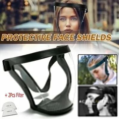 UK Anti-fog Full Face Shield Super Protective Head Cover Transparent Safety Mask • £7.29