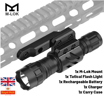 £19.95 • Buy Horizon Tactical 1600 Lumen M Lok Rechargeable Torch Flashlight Airsoft Case UK