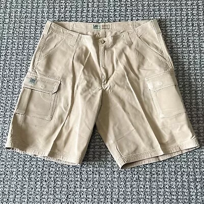 Vtg Lee Dungarees Shorts Men's 36 Cargo Heavy Twill Baggy Outdoor Summer Dad • $19.88