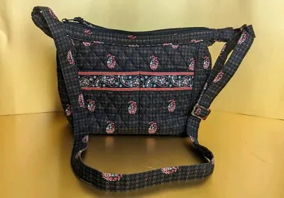 VERA BRADLEY Black Brown Houndstooth  Paisley Shoulder Bag Handbag Purse • $18