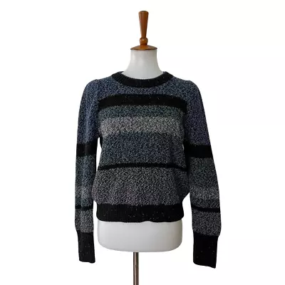 Margaret O Leary Womens Crewneck Knit Sweater Long Sleeve Blue L Large • $24.88