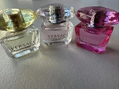 Designer Perfume Lot 3pc Set Mini Splash Versace Bright Cristal Yellow Diamond • $39.80