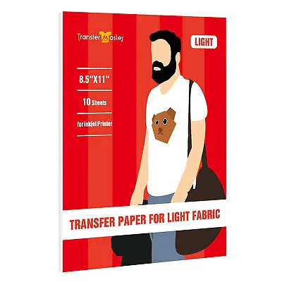 T-shirt Transfer Paper Light Cotton Printable HTV Iron-On Heat Transfer 10 Sheet • $8.99
