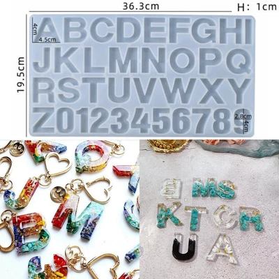 £7.29 • Buy Letter Silicone Mould Alphabet Epoxy Resin Mold Jewelry Keyring Casting Craft UK