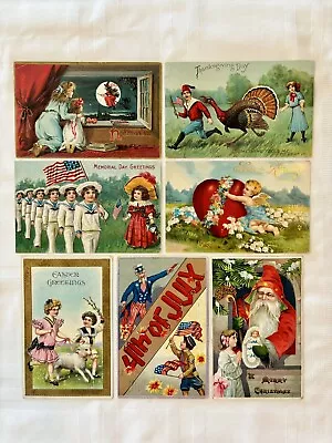 Antique Postcards Patriotic Halloween Christmas Military Real Photo Holiday 93 • $200