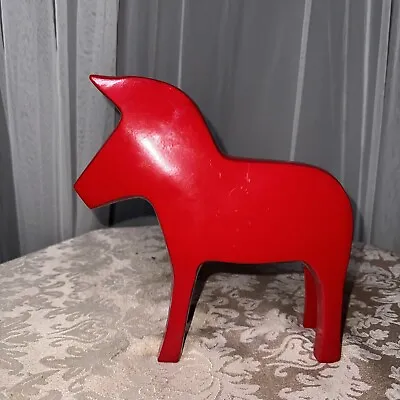 8  Red Metal And Enamel Dala Horse Figure From Target Pre-owned Mcm Modern Decor • $15