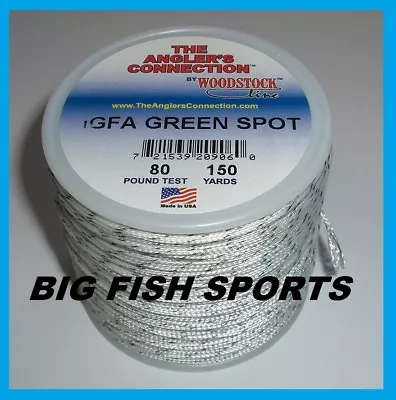 WOODSTOCK BRAIDED DACRON IGFA Fishing Line Green Spot 80lb-150yd FREE USA SHIP! • $17.99