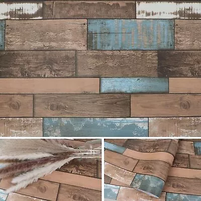 Faux Wood Look Textured Wallpaper(17.71  × 9.84ft) Shiplap Peel And Stick Vi... • $16.76