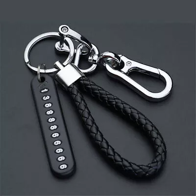 Anti-lost Phone Number Plate Pendant Car Keychain Key Ring Keyring Accessories • $6.56