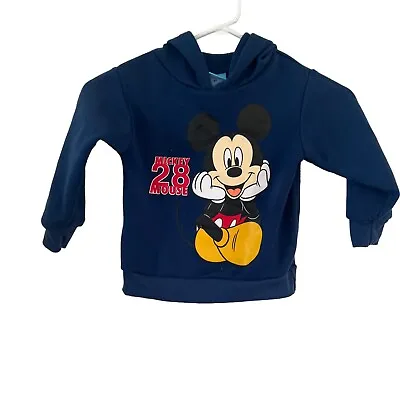 Disney Mickey Mouse Little Boys Toddler Zip Pullover Hoodie Sweatshirt Blue 3T • $9.97