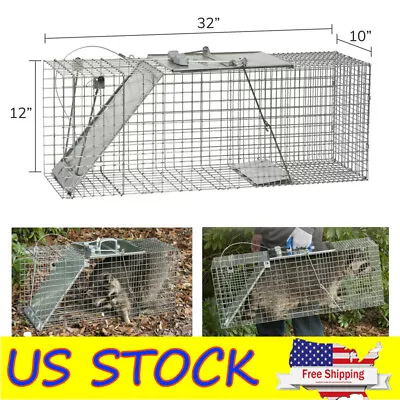 1-Door Wild Animal Trap Easy Live Catch Release Cage  Rats Raccoons Rabbit Large • $119.10