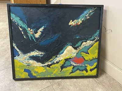 Unknown Unsigned Mystery MCM Mid Century Modern Abstract Impasto Rare Painting • $95