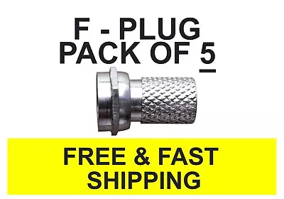 5 X 4mm F Connector Plug (PACK OF 5) FREE P&P • £1.78