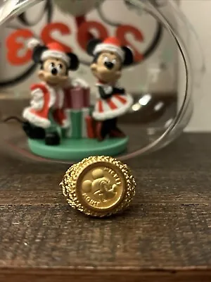 Mickey Mouse 14k Gp RARE DISNEY LIMITED EDITION Filigree Coin Ring Sz 6 • $100