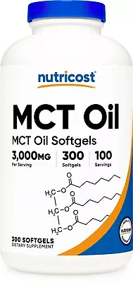 Nutricost MCT Oil Softgels 1000mg 300 Softgels - Great For Keto Diet • $25.95