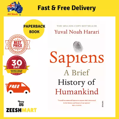 Sapiens A Brief History Of Humankind By Yuval Noah Harari Paperback Book NEW  • $19.57