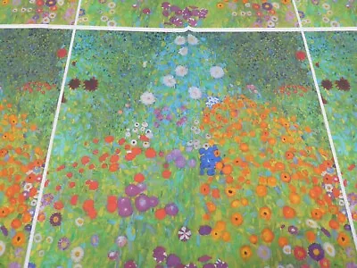GUSTAV KLIMT FLOWER GARDEN - CUSHION PANELS - Cotton Fabric • £3.33