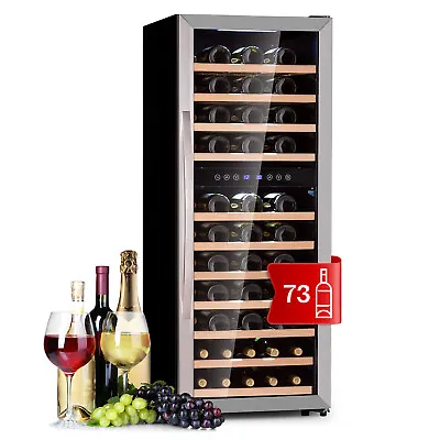 £674.99 • Buy Wine Fridge Refrigerator Drinks Cooler  2 Zones 73 Bottles 192 L Glass Door LED 