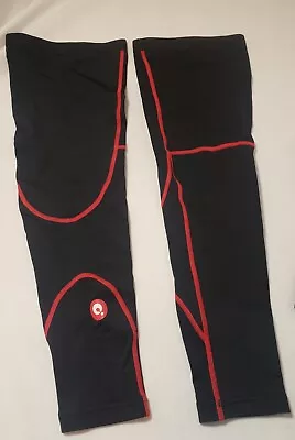 Qualidyne Cycling Leg Warmers Fleece Lined Thermal Long Leg Sleeves Cycling SZ S • $14