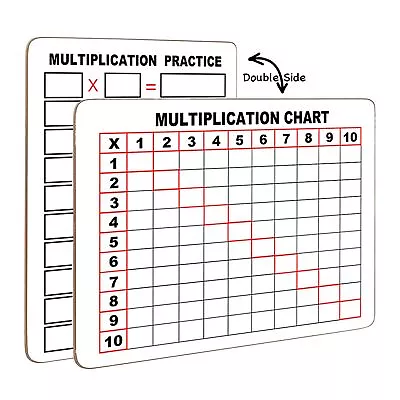 Dry Erase Multiplication Chart White Board 9  X 12  Double Side Table Math Ma... • $14.75