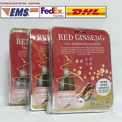 30pcs Malie RED GINSENG Face Mask Packs Sheet 25g Nourish Moisture EXPRESS SHIP • £42.34