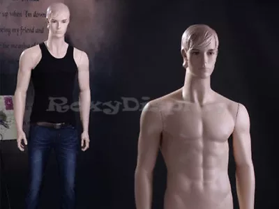 Male Fiberglass Realistic Mannequin With Molded Hair Dress Form Display #MZ-WEN7 • $209