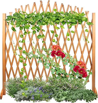 Expanding Freestanding Wooden Trellis Fence Solid Wooden Movable Lattice 105x180 • £17.99