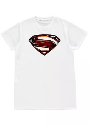 Superman Man Of Steel Logo T-shirt Superhero Mens Unisex Birthday Gift Polyester • £11.99