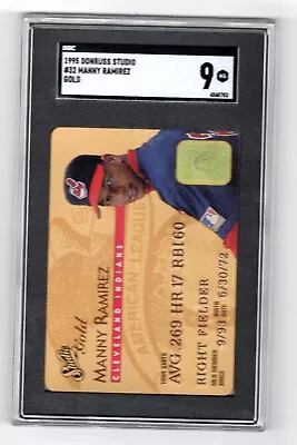 1995 Studio Gold Manny Ramirez Indians SGC 9 • $0.99