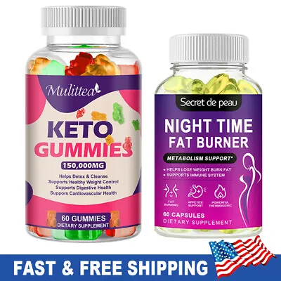 Keto ACV Gummies Diet Weight Loss Night Time Fat Burner Appetite Suppressant • $11.19