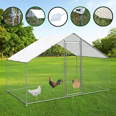 Chicken Run Walk In Coop Animal Pen Cage Enclosure Hen Dogs Rabbits 3m X 2m X 2m • £219.99