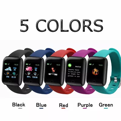 116 PLUS Smart Bracelet D13 Heart Rate Blood Pressure Waterproof Smart Watch Q18 • $10.97